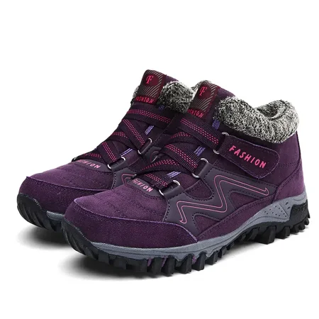 

Women‘s Warm Faux Fur Lined Chunky Sneakers Outdoor Round Toe High Top Ankle Snow Boots Women‘s Footwear