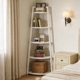 thumbnail image 3 of Fnova 71" 5-Tier Industrial Corner Ladder Shelf, Modern Corner Bookshelf, Compact Bookcase, Plant Stand for Living Room, Kitchen, Home Office, 3 of 11