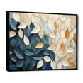 thumbnail image 2 of Designart "Collage Of Beige And Blue Minimalism Leaves" Leaves Floater Framed Canvas Prints, 2 of 5