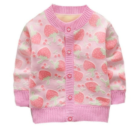 Kids Baby Girls Knitted Long Sleeve Button Down Sweaters Cardigan