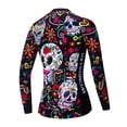 thumbnail image 4 of 2019 Maillot de ciclismo de manga larga para mujer, maillot de ciclismo de carretera, MTB, camisetas de bicicleta de montaña, maillot de carreras, blusa con calaveras, color blanco, 4 of 5
