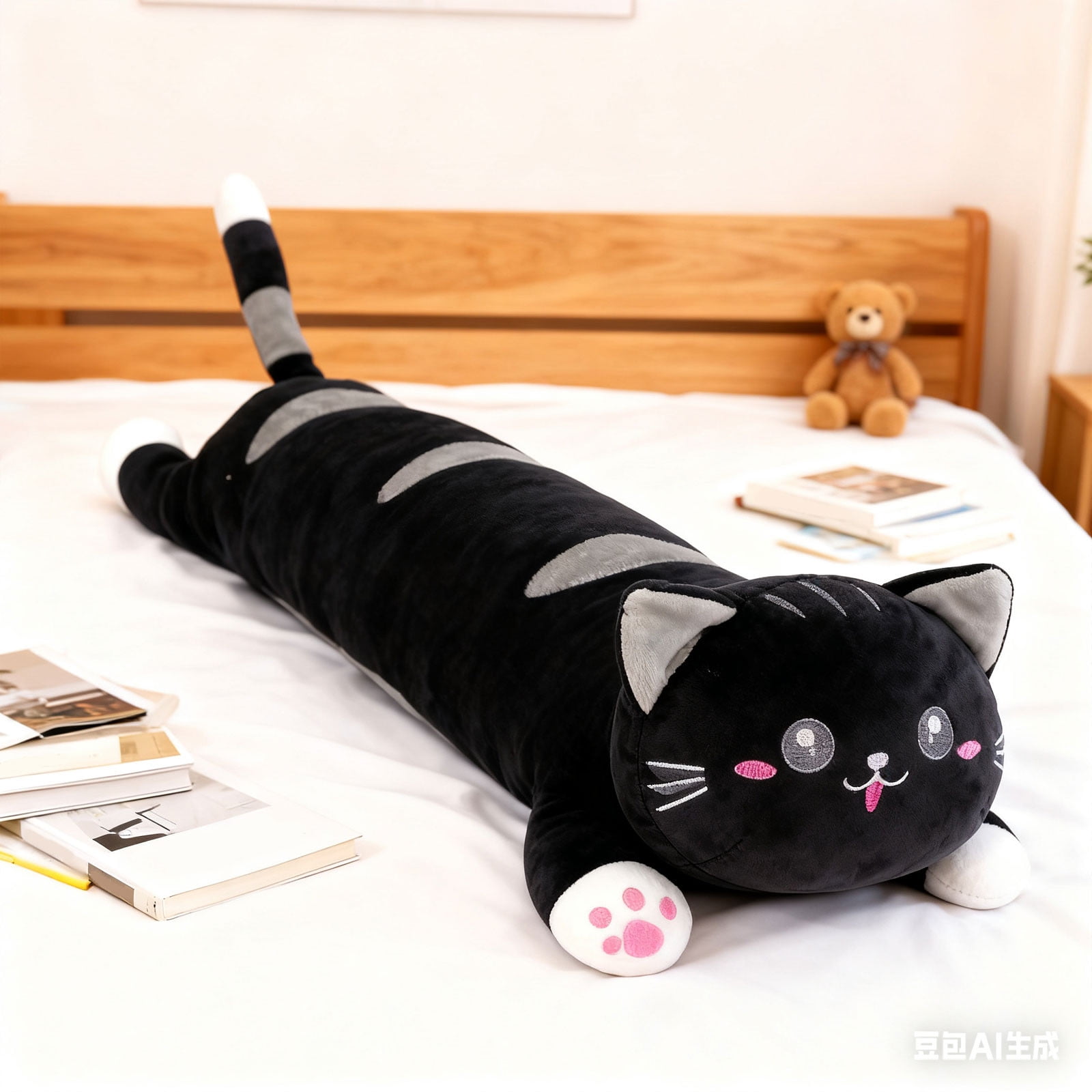 Gytml Black Cat Heating Hugging Pillow, Portable Electric Heat Pads Usb Powered, Funny Gifts For Women Girls Cat Lovers Birthday Easter Black-50x14x9cm