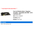 thumbnail image 2 of Front Left Window Motor / Regulator Assembly - Compatible with 2008 - 2015 Land Rover LR2 2009 2010 2011 2012 2013 2014, 2 of 2