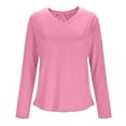thumbnail image 5 of purcolt Womens Long Sleeve Shirts Rash Guard Casual Crewneck Tunic Tops Sun Protection Workout Hiking Running T Shirts, 5 of 7
