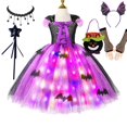 thumbnail image 2 of Vestido de princesa elegante con luz LED para niña, traje de bruja, Bata de punto púrpura, Carnaval y trajes de Halloween, ropa de fiesta, 2 of 4