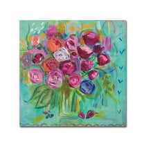 Trademark Fine Art 'Pink Peonies' Canvas Art by Farida Zaman