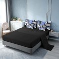 thumbnail image 4 of Homewish Geometric Plaid Queen Bedding, Blue White Black Bedding Comforter Set Queen, Black Reversible, 7 Pieces, 4 of 7