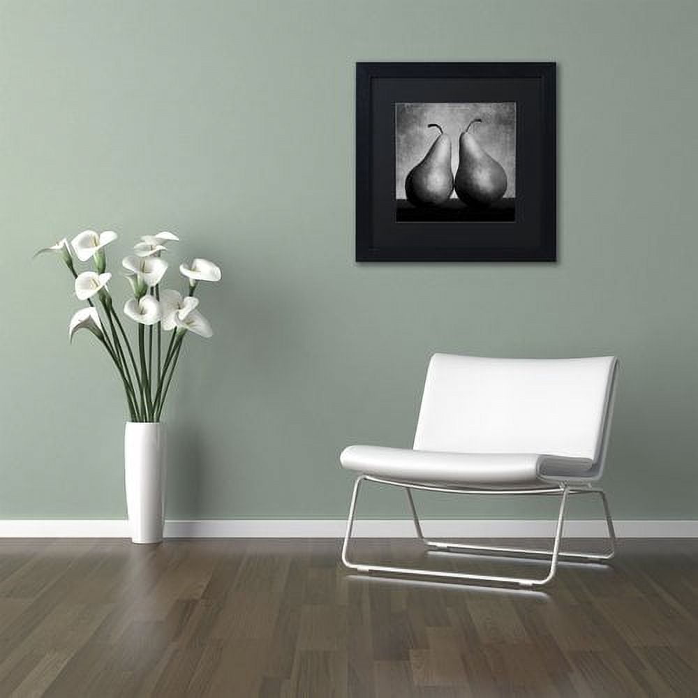 Trademark Fine Art "Peras Enamoradas" Canvas Art by Moises Levy Black Matte, Black Frame
