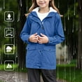 thumbnail image 6 of XQYLOS Girls Fleece Winter Rain Jacket Windproof Windbreaker Plush Solid Full Zip Raincoats School Trendy Button Down Outwear, 6 of 8