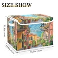 thumbnail image 3 of 16.5x12.6x11.8in Foldable Flip-Top Storage Bin, Dustproof Magic Tape Closure, Ideal for Home & Toy Organization，House Surrounded by Flowers, 3 of 7