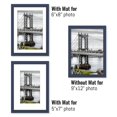 thumbnail image 3 of Uhfwifr Marcos De Fotos De 9 X 12 Imágenes De Madera Maciza De 6 X 8 O 5 X 7 Con Tapete O Marco De 9 X 12 Sin Tapete Póster Marco De Fotos Artístico Con 2 Tapetes Para Montaje En Pared O Mesa (Azul Ja, 3 of 5
