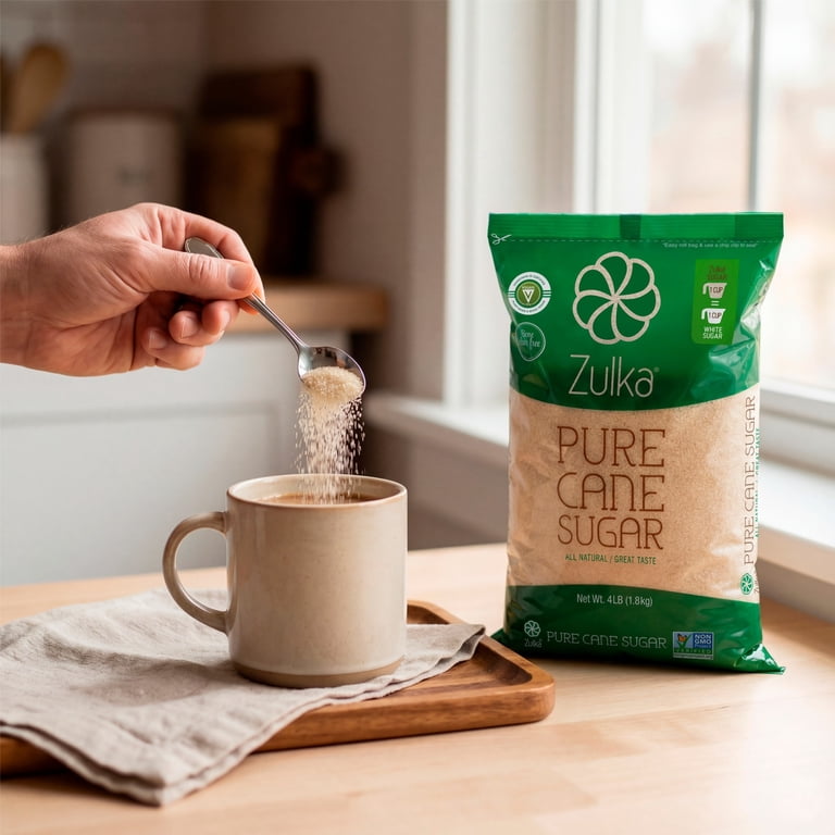 Zulka Pure Cane Sugar 4 lb Granulated Sugar - Walmart.com