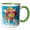 Green/White, variant on 3drose, Cupid Holding a Big Red Heart in the Clouds with Stars, 11oz Two-tone Black Mug