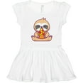 thumbnail image 3 of Inktastic Sloth Pizza Girls Toddler Dress, 3 of 5