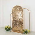 thumbnail image 3 of BalsaCircle 7 ft Gold Fitted Sparkly Big Payette Sequin Round Top Wedding Arch Backdrop Stand Cover Party Events Decorations, 3 of 8