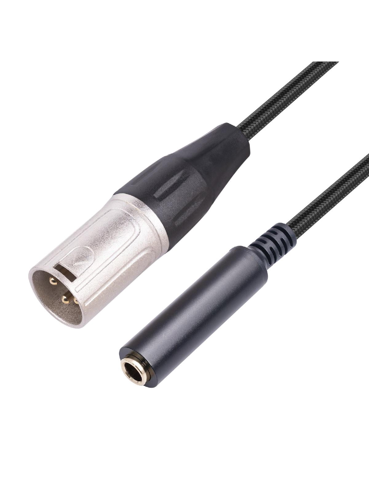 6.35mm Female to XLR Male Microphone Audio Adapter Cable 1/4" TRS to XLR Extension Converter Cord for Speaker Guitar