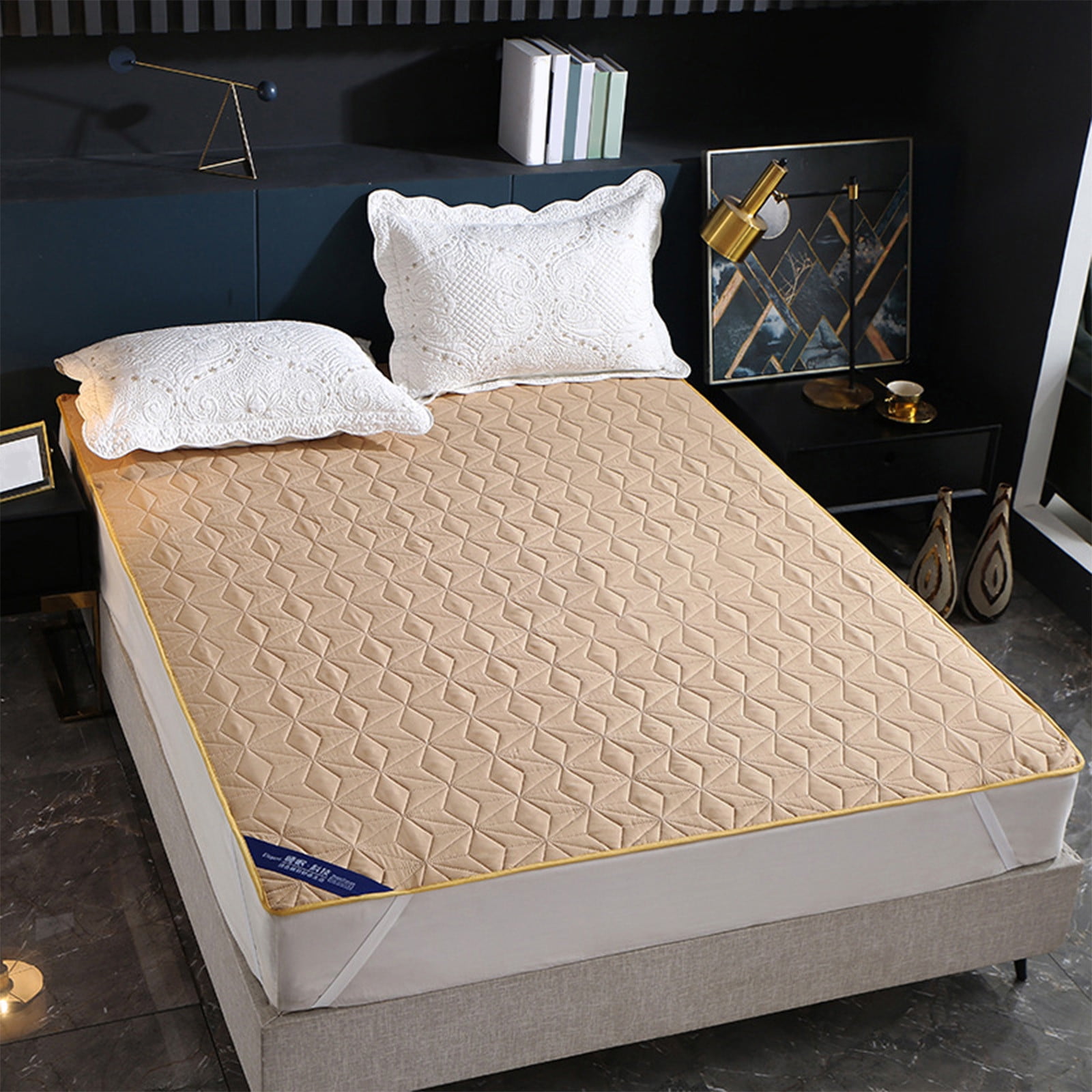 Djibouti Cozy Waterproof Cotton Mattress Protector - Quilted Fitted Pad with Deep Pockets for Stain-Free Sleep, 59x78.7in
