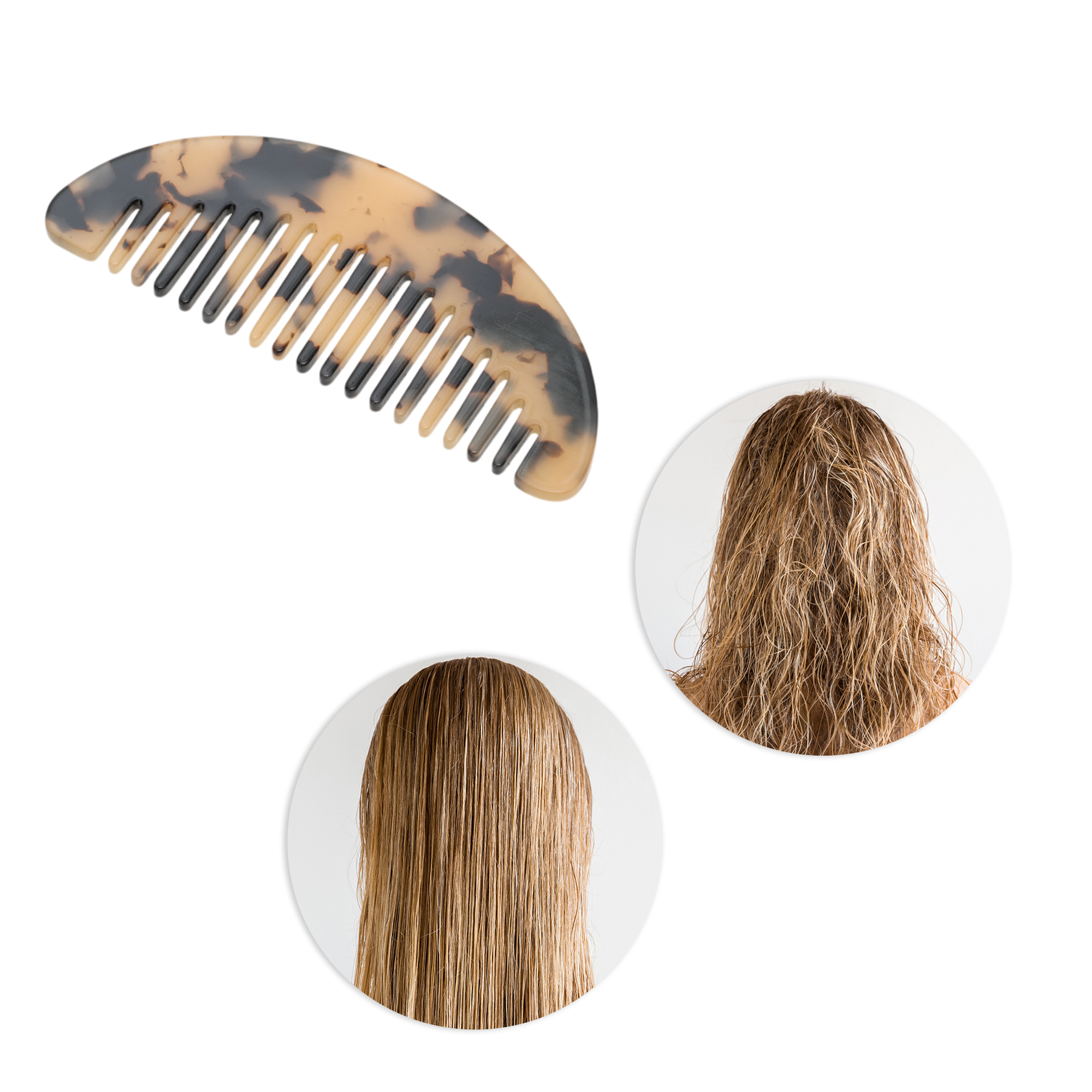 Unique Bargains 1 Pc Geometric Semicircle Wide Tooth Comb for All Hair Types Light Brown