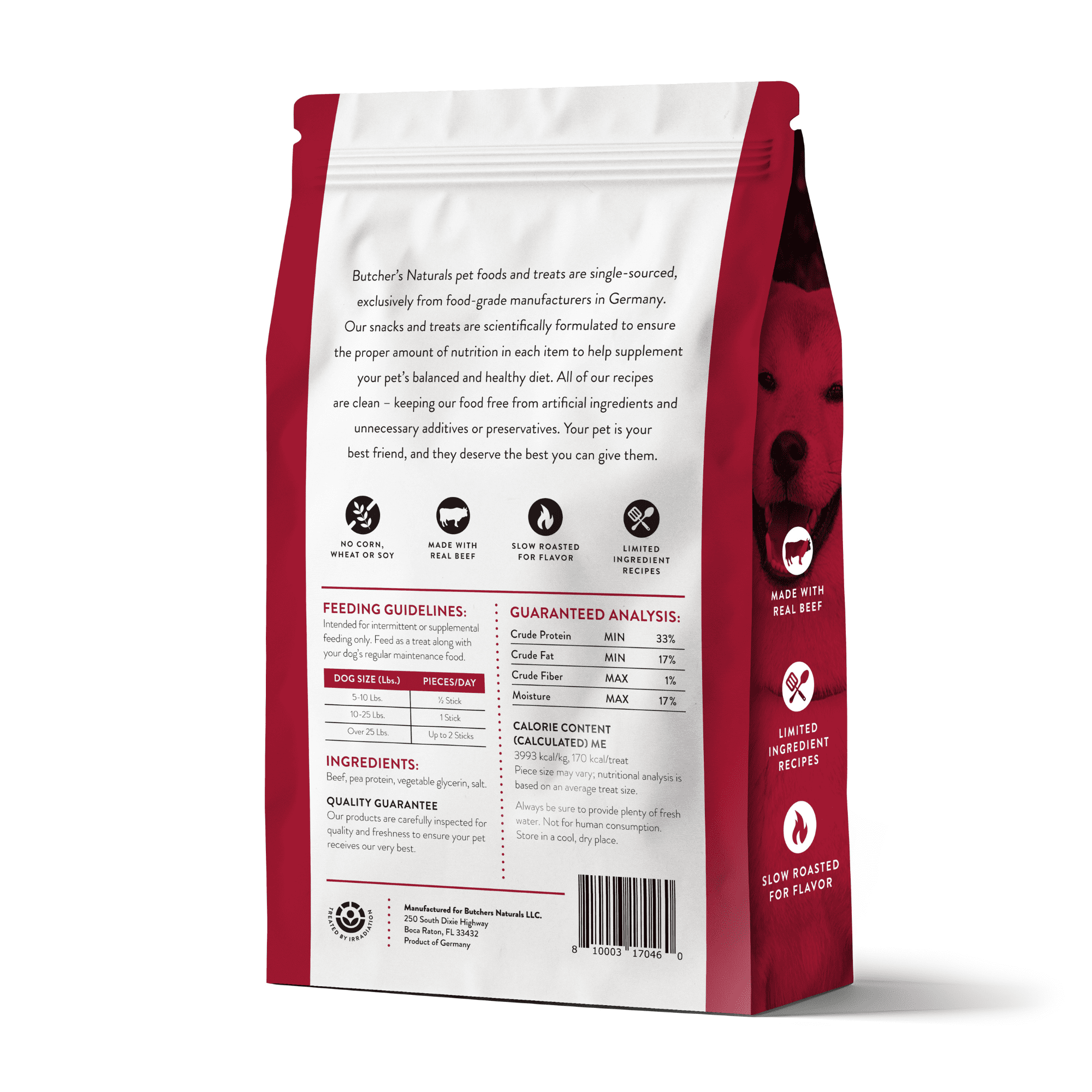 Butchers Naturals Beef Flavor Jerky Sticks, Treats for Dogs, 16 oz Bag