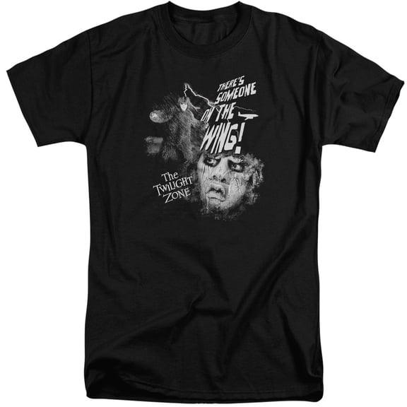 Twilight Zone Someone On The Wing Adult Tall T-Shirt Black
