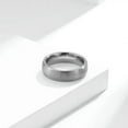 thumbnail image 2 of 4mm/6mm/8mm Tungsten Steel Bands Silver Brushed Men Womens Silver Ring Size 6-12, 2 of 9