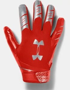 ORANGE-SMALL Men’s Under Armour Football Gloves Brand New 