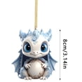 thumbnail image 2 of SIfdSeng Hanging Decorations Cute Little Dragon Christmas Pattern Print Home Tree Pendant Christmas Tree Pendant Home Decoration Window Sill Car Pendant Backpack Pendant Celadon Color, 2 of 5