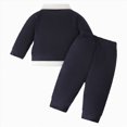 thumbnail image 4 of zuwimk Kids Toddler Boy Gentleman Outfits Button Down Shirt Suspender Pant Wedding Formal Church Suit Dress Birthday Clothes(9-12 Months,Navy), 4 of 7
