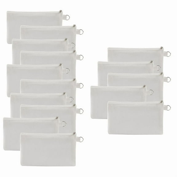 15Pcs Sublimation Blank Canvas Makeup Bags Bulk, DIY Heat Transfer Cosmetic Bags,7.28 y1472