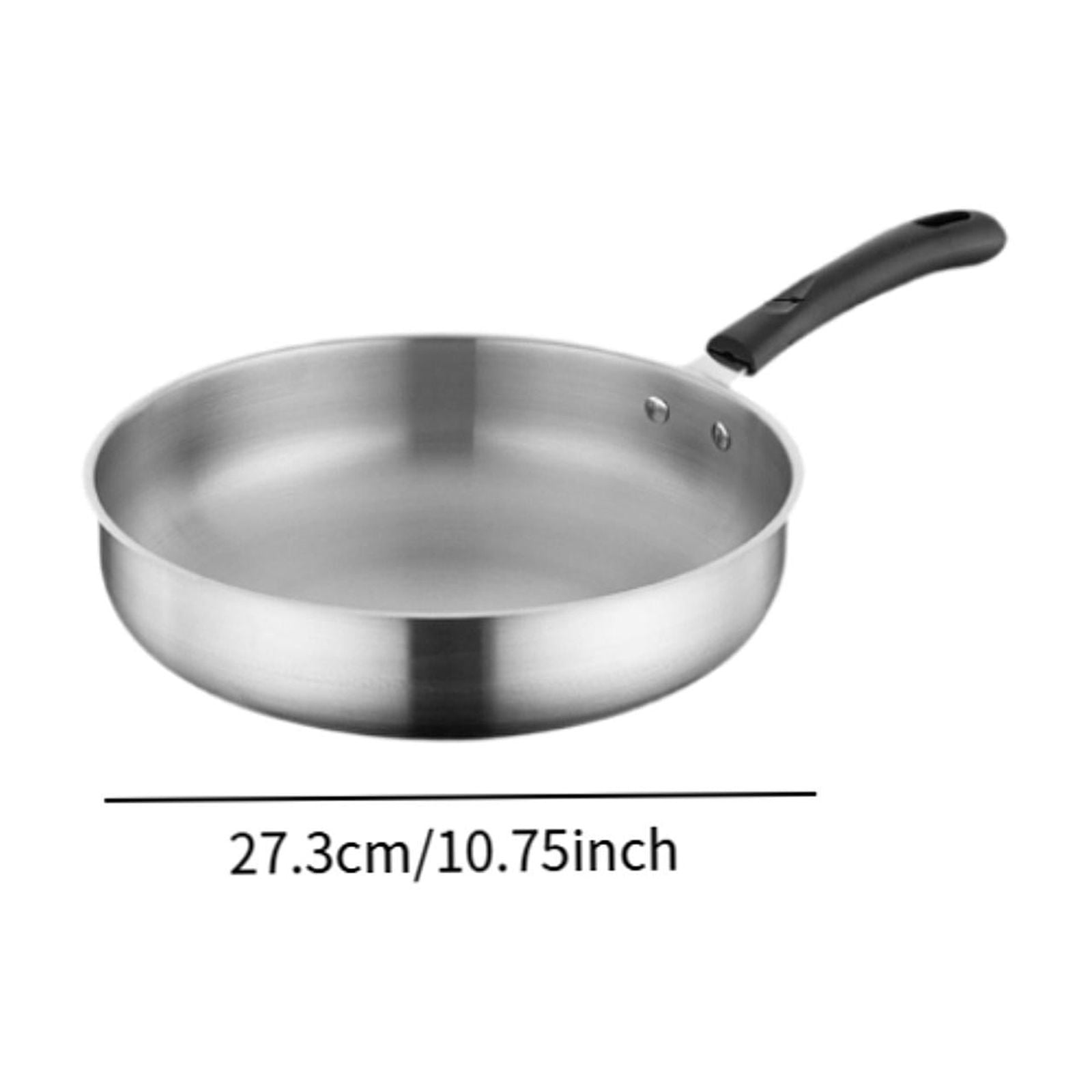 Wswqop Camping Frying Pan Deep Fry Pan Non Stick Cooker Gift Kitchen Cookware Stainless 27.3cm