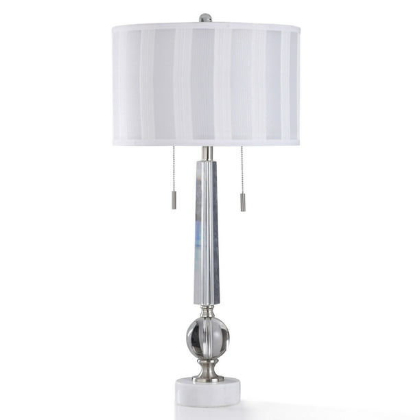 Stylecraft Home Collection Luca Table Lamp Clear Crystal With Natural Marble And Brushed Nickel Metal Com Natural Marble And Brushed Nickel Metal, Luca Floor Lamp Charcoal Industrial Design