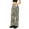thumbnail image 3 of Cali1850 Women's Y2K Cargo Pants Mid Rise Loose Wide Leg Baggy Casual Streetwear Camouflage Trousers, 3 of 7