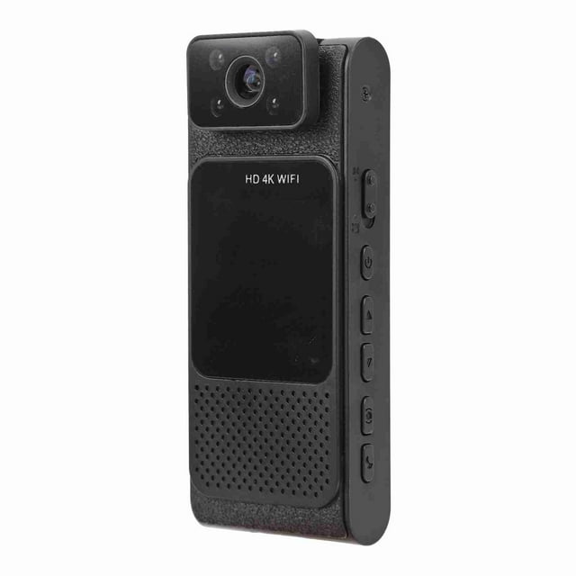 Cámara Desgastada de Carrocería, Cámara Portátil Cámara de 4K Hd Hd Atrás de 1/4 Pulgadas Puerto de Tornillo 4 Luces de Visión Nocturna Wifi para Deportes Al Aire Libre