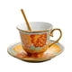 thumbnail image 5 of Juego de taza y platillo de café de cerámica para té de la tarde, esmaltado, brillante, estilo vintage con leche Flor, 5 of 9