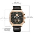 thumbnail image 4 of MEGIR Men's Sport Casual Watch Chronograph, Quartz Movement, 3ATM Water Resistant, Leather Strap, 4 of 11