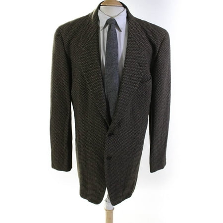 Pre-owned|Giorgio Armani Le Collezioni Mens Two Button Notched Lapel Blazer Brown Wool 44L