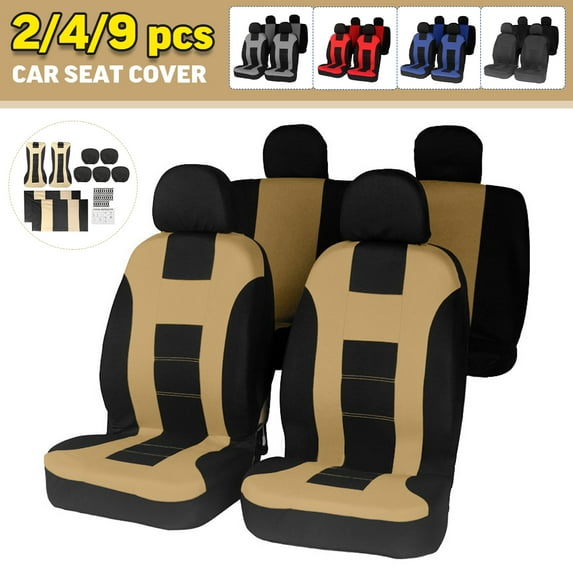 Car Seat Covers Universal Fit Full Set Car Seat Protectors Seat Accessories - 9PCS