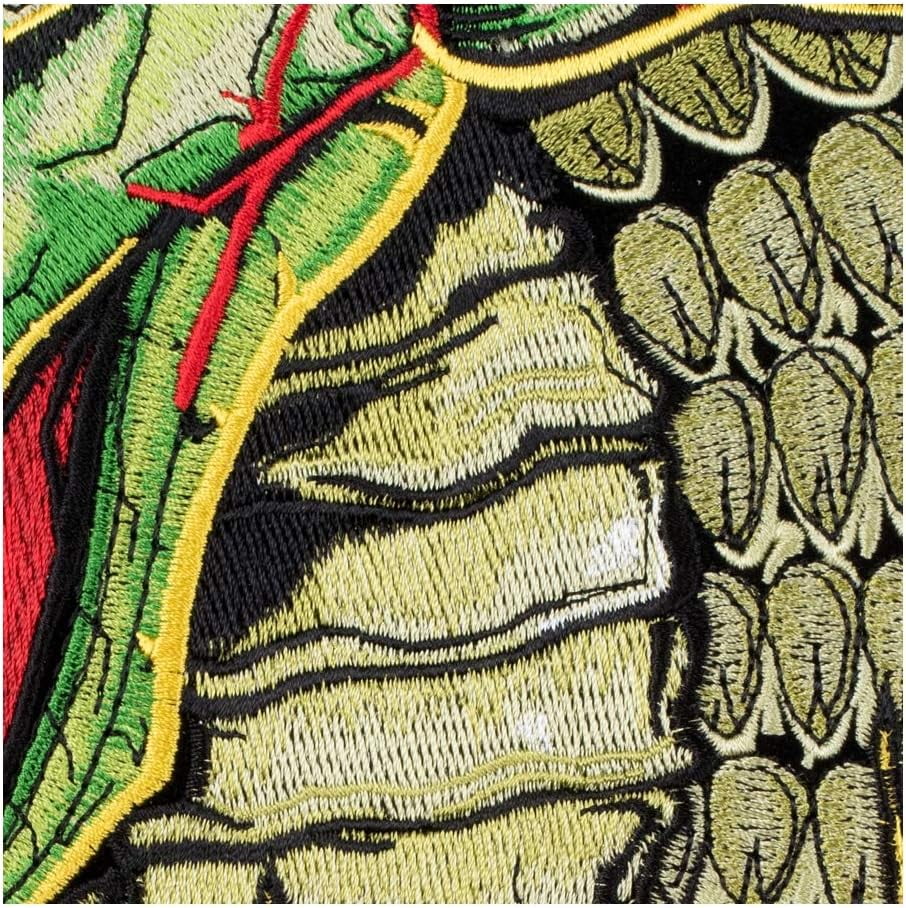 Hissing In Flames Cobra Head Patch, Snake Back Patches