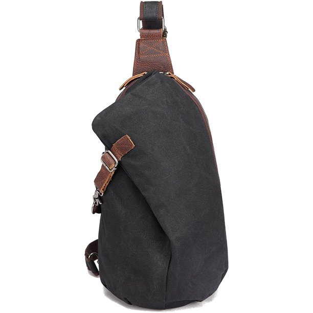 Mochila Sling Unisex Bandolera Lona Encerada 10 Litros Caqui Petmoko A28