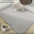 thumbnail image 3 of Double Layer Cat Litter Box Mat, EVA Non-Slip, Waterproof Urine Proof Catcher Easy Clean Scatter Control -Gray-30x22 Inch, 3 of 4