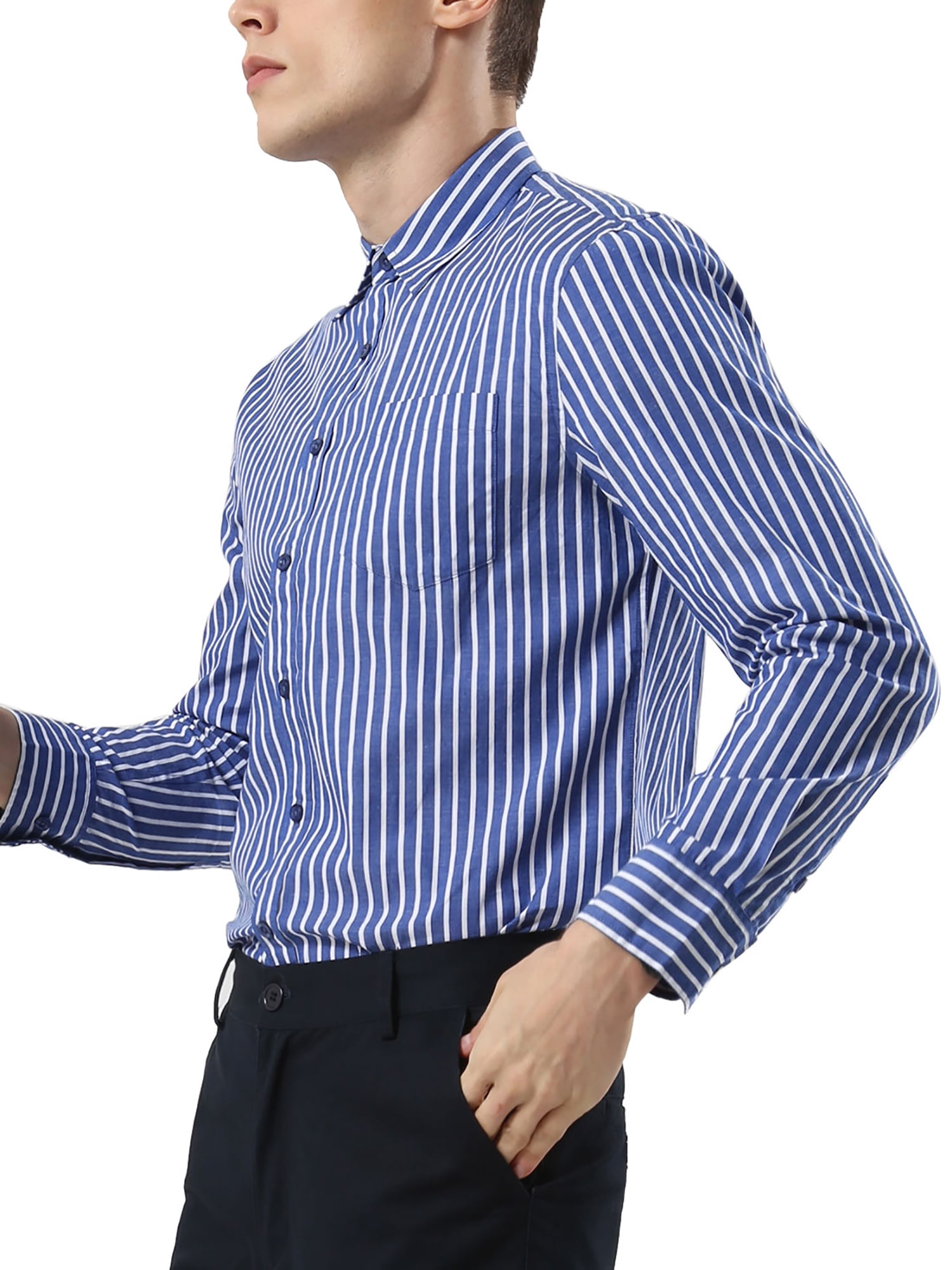 Long Sleeves Yarn-Dyed Stripes Shirt 