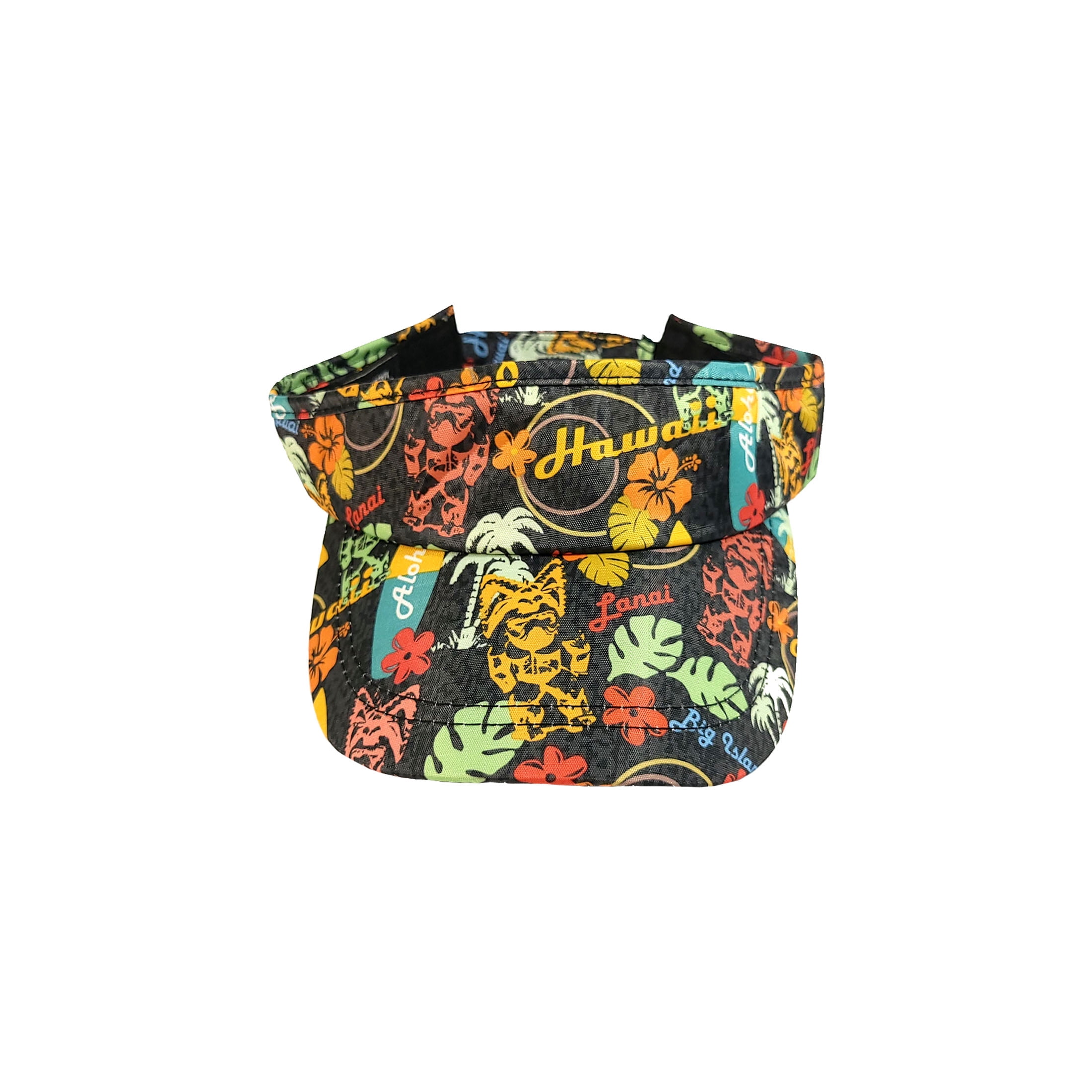 ISLAND CREW HAWAII VISOR: TIKI SURF-BLACK