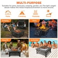 thumbnail image 2 of Segmart 32" Fire Pit for Outside, Square Wood Burning Metal Firepit Table w/Waterproof Cover, Food Clip, Mesh Screen Lid, Poker, Heater/Grill/Ice Pit for Backyard Patio Garden BBQ Grill, S7044, 2 of 10