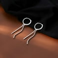 thumbnail image 3 of 925 Sterling Silver Bead Ball Hoop Earrings for Women Teen Minimalist Bar Hoop Earrings Dangle, 3 of 5