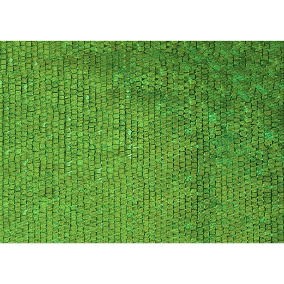 Ahgly Company Machine Washable Indoor Rectangle Transitional Green Area Rugs, 5' x 8'