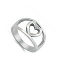 thumbnail image 4 of Heart Cutout Purity Promise Girlfriend Ring .925 Sterling Silver Band Jewelry Female Male Size 6, 4 of 4