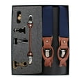 thumbnail image 3 of CTM  Elastic and Leather Suspender Gift Set with Clip Button and Swivel Ends (Men), 3 of 5