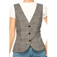 thumbnail image 5 of Women's Dressy Casual Racerback Vest Three Button Tuxedo Suit Waistcoat, 5 of 6
