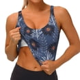 thumbnail image 4 of Haiem Sunflowers Pattern Womens Sports Bra - U Neck Padded Low Impact Yoga Bra Workout Crop Top Gym Moisture-Wicking Workout Vest -Medium, 4 of 9