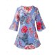 thumbnail image 2 of Más el tamaño de la impresión floral del recorte de la blusa Rosegal Blusas Tallas Grandes, 2 of 5